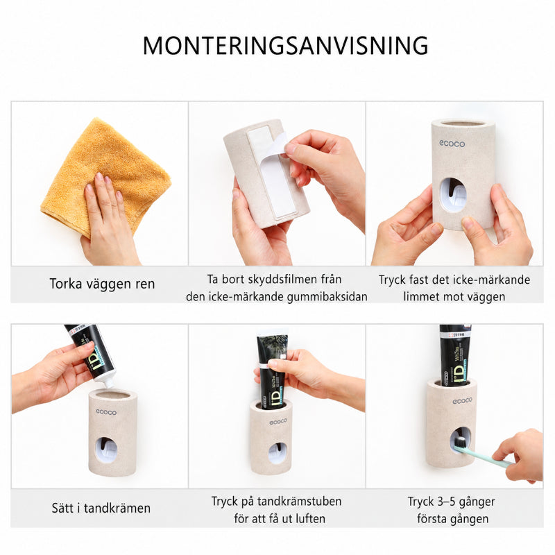 Automatisk tandkrämsdispenser - Perfekt Mängd Varje Gång